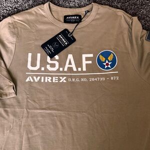 Avirex Tan Short Sleeve Tee Military-Inspired